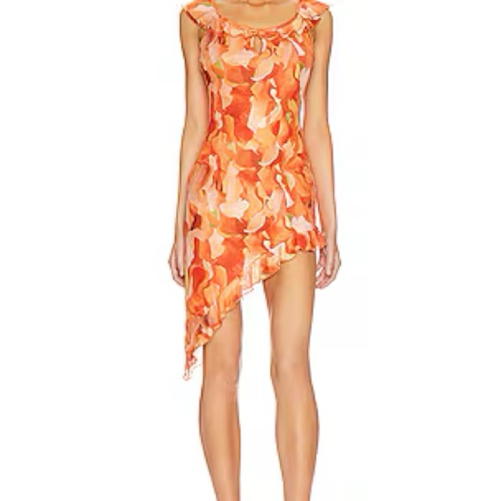 Revolve / More to Come Orange Asymmetrical Dress